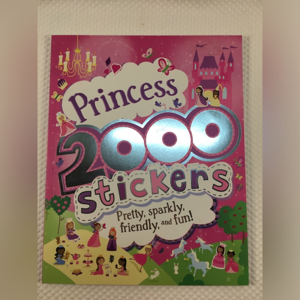 2000 Princess Stickers by Parragon Book 2015 Paperback Book Pink Sparkly New